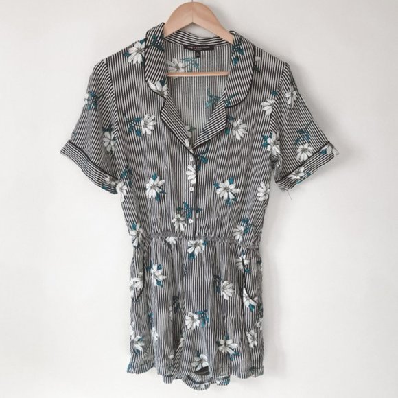 One Clothing Los Angeles Striped Floral Romper - Picture 5 of 11